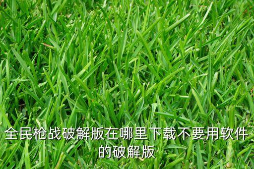 全民枪战破解版在哪里下载不要用软件的破解版