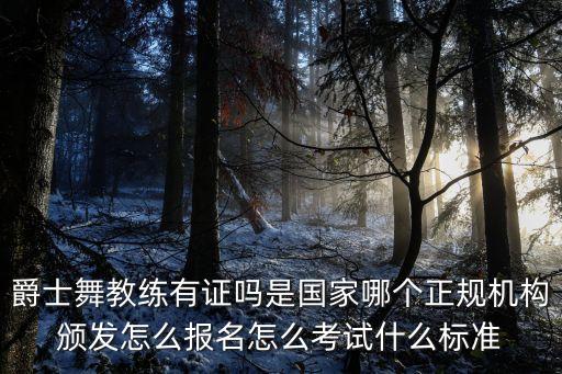 爵士舞教练有证吗是国家哪个正规机构颁发怎么报名怎么考试什么标准