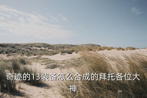 奇迹的13装备怎么合成的拜托各位大神