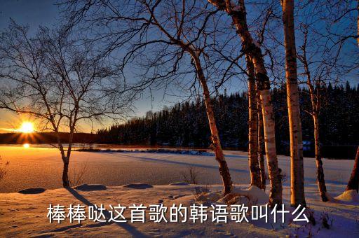 棒棒哒这首歌的韩语歌叫什么