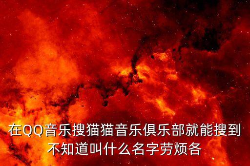 在QQ音乐搜猫猫音乐俱乐部就能搜到不知道叫什么名字劳烦各