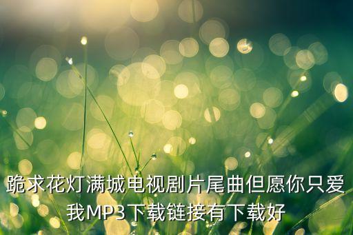 跪求花灯满城电视剧片尾曲但愿你只爱我MP3下载链接有下载好
