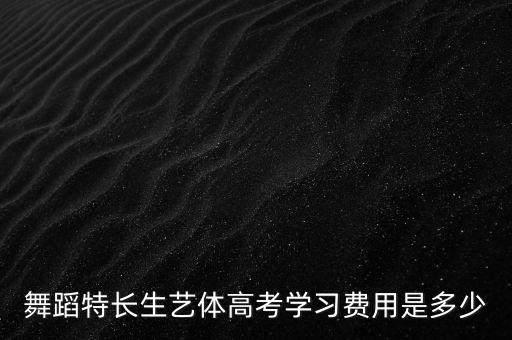 舞蹈特长生艺体高考学习费用是多少