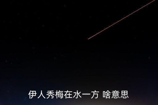 伊人秀梅在水一方 啥意思