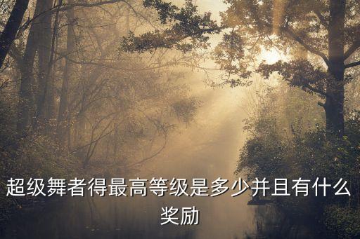 超级舞者得最高等级是多少并且有什么奖励