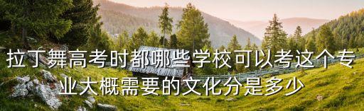 拉丁舞高考时都哪些学校可以考这个专业大概需要的文化分是多少