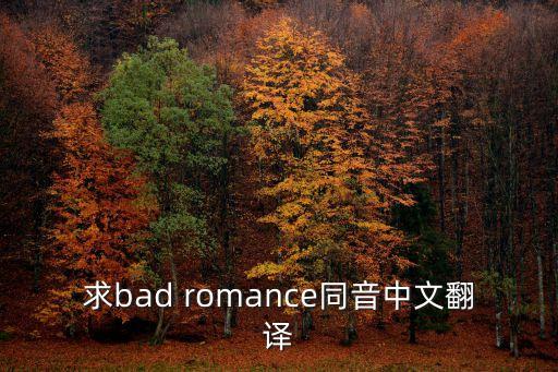 求bad romance同音中文翻译