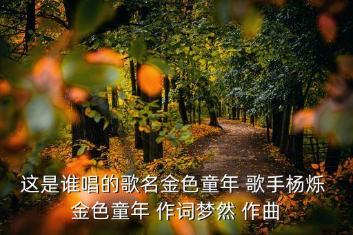 这是谁唱的歌名金色童年 歌手杨烁 金色童年 作词梦然 作曲