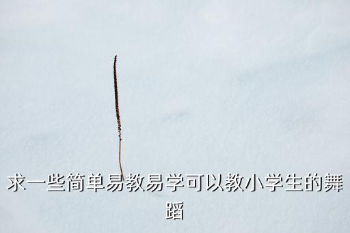 求一些简单易教易学可以教小学生的舞蹈