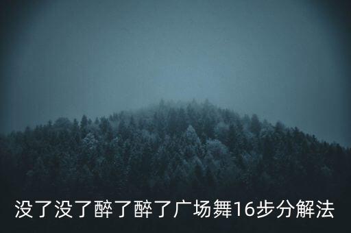 没了没了醉了醉了广场舞16步分解法