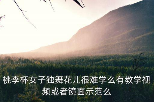 桃李杯女子独舞花儿很难学么有教学视频或者镜面示范么