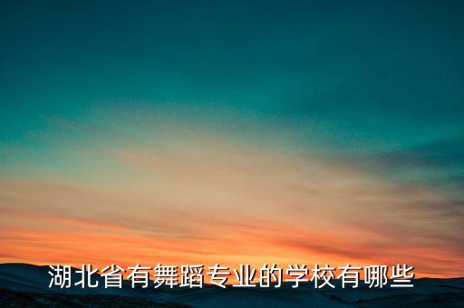 湖北省有舞蹈专业的学校有哪些
