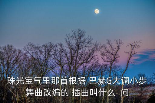 珠光宝气里那首根据 巴赫G大调小步舞曲改编的 插曲叫什么  问