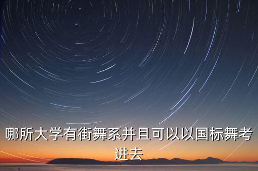 哪所大学有街舞系并且可以以国标舞考进去