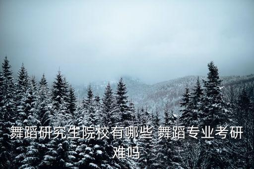 舞蹈研究生院校有哪些 舞蹈专业考研难吗
