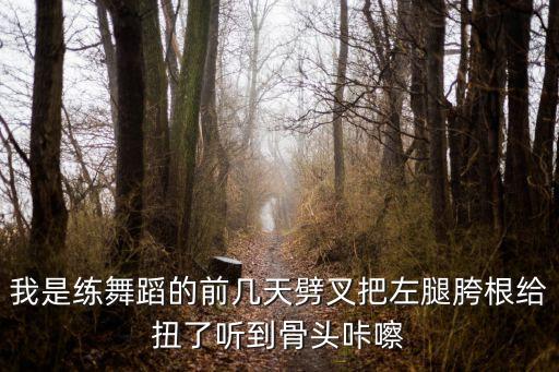我是练舞蹈的前几天劈叉把左腿胯根给扭了听到骨头咔嚓