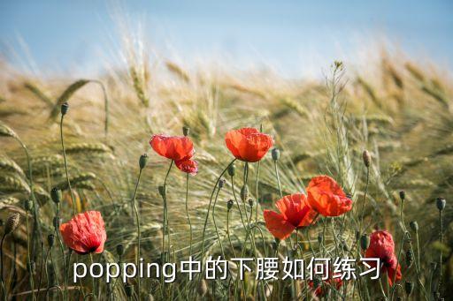 popping中的下腰如何练习