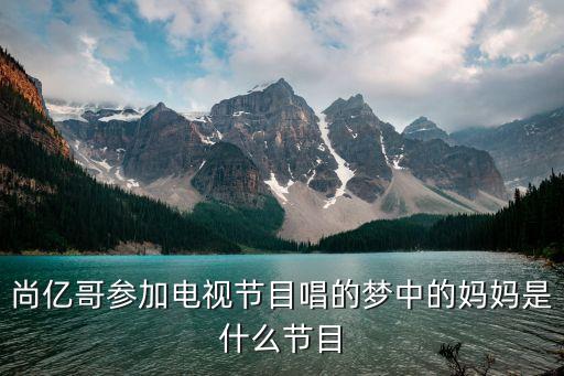 梦中的妈妈什么意思，尚亿哥参加电视节目唱的梦中的妈妈是什么节目