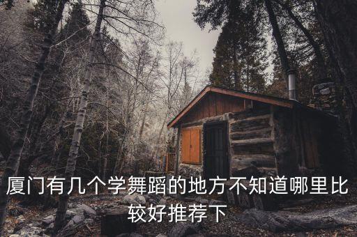 厦门有几个学舞蹈的地方不知道哪里比较好推荐下