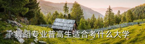 舞蹈专业普高生适合考什么大学