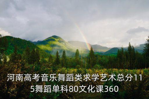 河南高考音乐舞蹈类求学艺术总分115舞蹈单科80文化课360