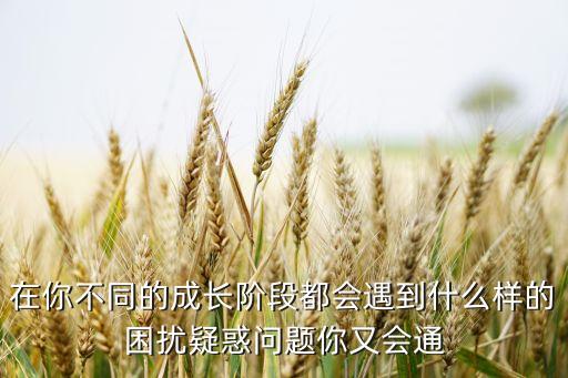 在你不同的成长阶段都会遇到什么样的困扰疑惑问题你又会通