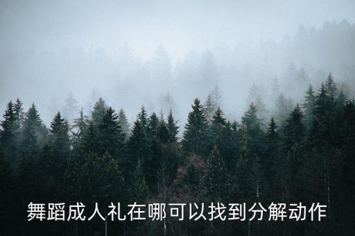 舞蹈成人礼在哪可以找到分解动作