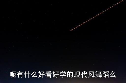 呃有什么好看好学的现代风舞蹈么