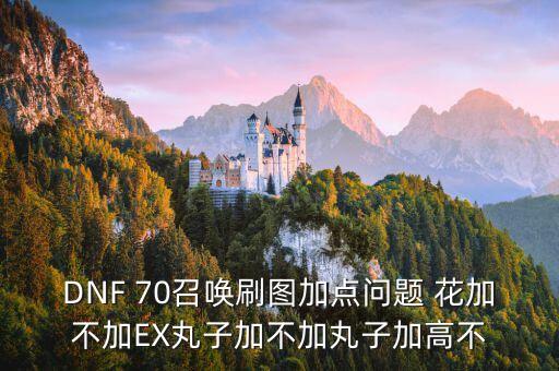 DNF 70召唤刷图加点问题 花加不加EX丸子加不加丸子加高不