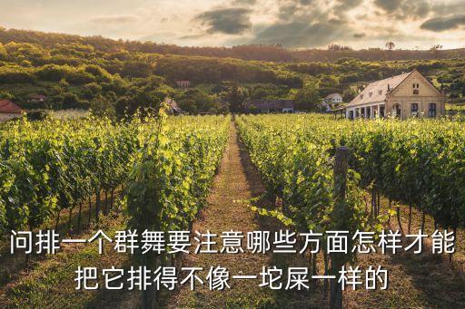 问排一个群舞要注意哪些方面怎样才能把它排得不像一坨屎一样的