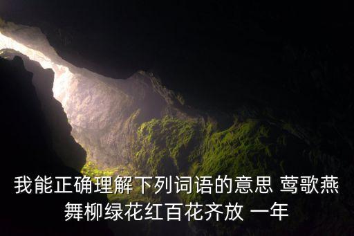 我能正确理解下列词语的意思 莺歌燕舞柳绿花红百花齐放 一年