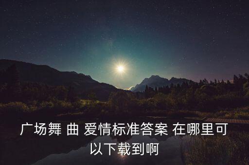 广场舞爱情在哪里，广场舞爱情究竟哪里找MP3下载