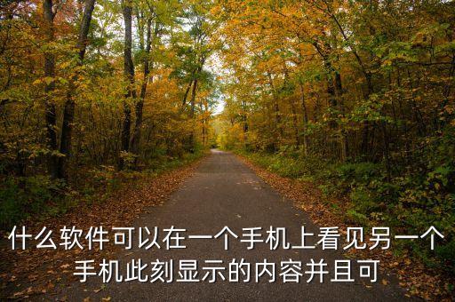 什么软件可以在一个手机上看见另一个手机此刻显示的内容并且可