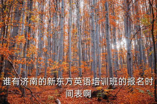 谁有济南的新东方英语培训班的报名时间表啊