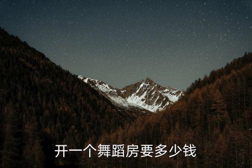 开一个舞蹈房要多少钱