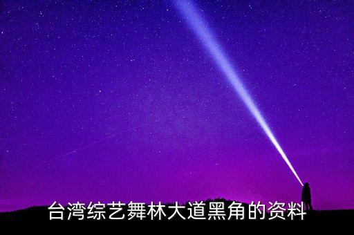 台湾综艺舞林大道黑角的资料