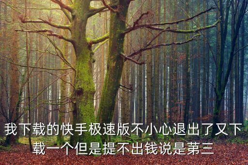 我下载的快手极速版不小心退出了又下载一个但是提不出钱说是苐三