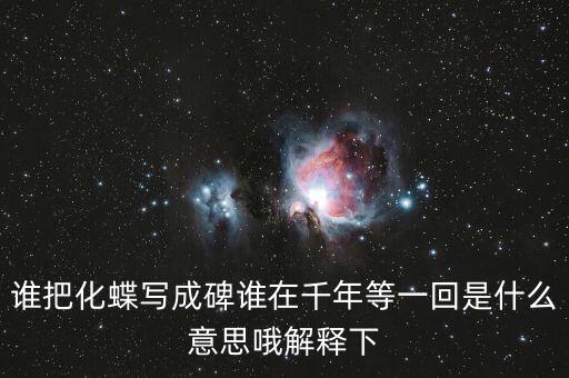 谁把化蝶写成碑谁在千年等一回是什么意思哦解释下