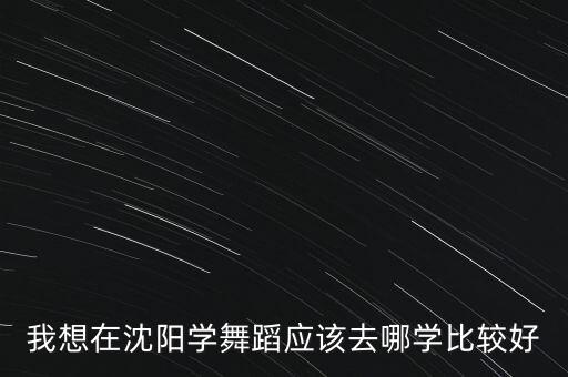 我想在沈阳学舞蹈应该去哪学比较好