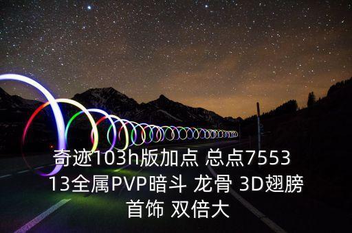 奇迹103h版加点 总点7553 13全属PVP暗斗 龙骨 3D翅膀 首饰 双倍大