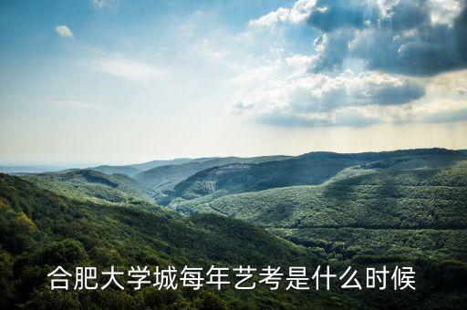 合肥大学城每年艺考是什么时候