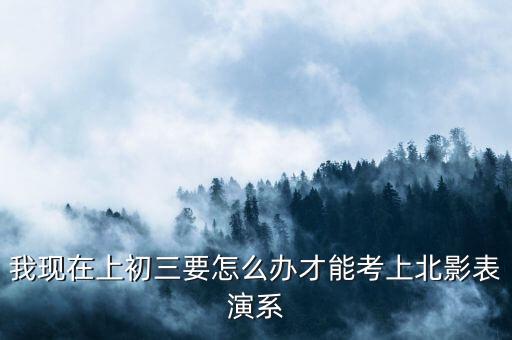 初三怎么考艺术高中影视专业，我是初三的学生我的理想是当个演员可不知道该怎么办咋报考