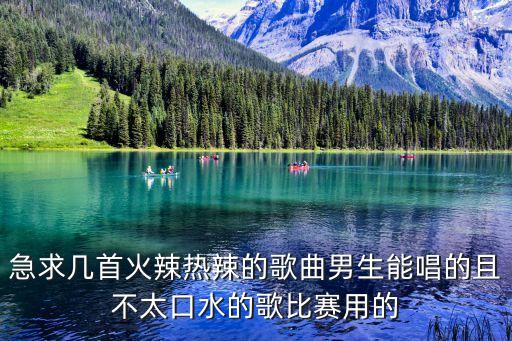 急求几首火辣热辣的歌曲男生能唱的且不太口水的歌比赛用的