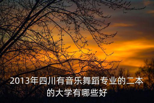 艺术类舞蹈二本大学推荐，2013年四川有音乐舞蹈专业的二本的大学有哪些好