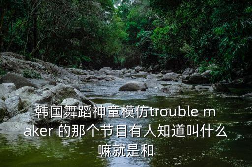 韩国舞蹈神童模仿trouble maker 的那个节目有人知道叫什么嘛就是和