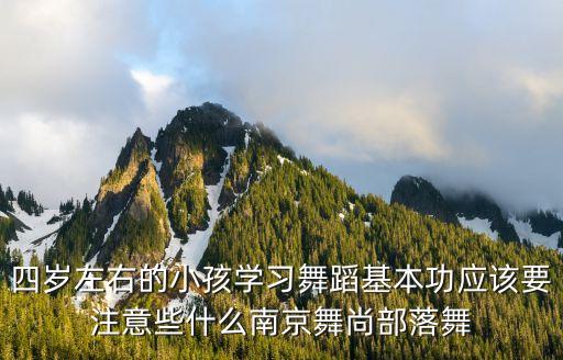 四岁左右的小孩学习舞蹈基本功应该要注意些什么南京舞尚部落舞