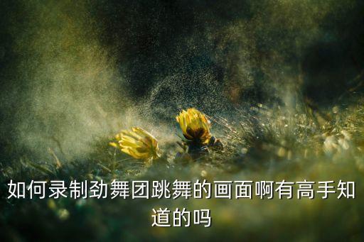 如何录制劲舞团跳舞的画面啊有高手知道的吗
