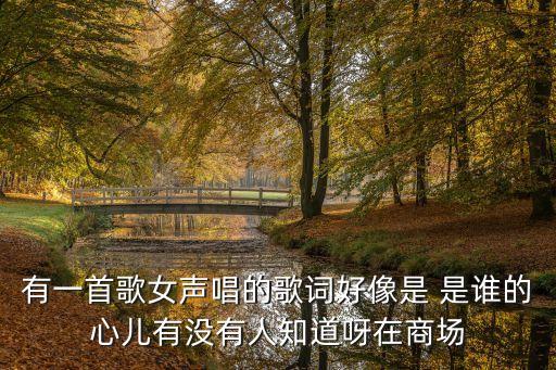 有一首歌女声唱的歌词好像是 是谁的心儿有没有人知道呀在商场