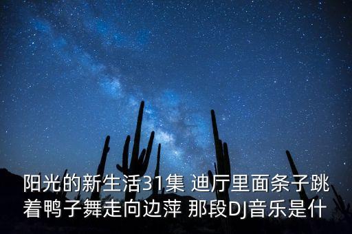 阳光的新生活31集 迪厅里面条子跳着鸭子舞走向边萍 那段DJ音乐是什