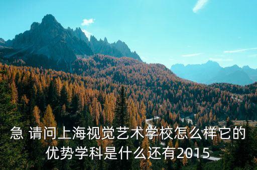 急 请问上海视觉艺术学校怎么样它的优势学科是什么还有2015